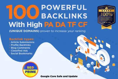 Increase Ranking with 100 Unique Domain High Authority Backlinks PA DA TF CF Upto 100 for $5