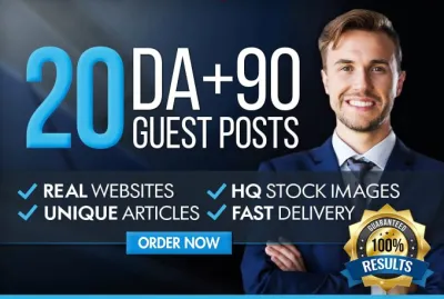 Write And Publish Guest Post On 20 Websites Da 60 Plus for $40